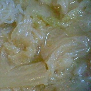 白菜と糸こんの味噌汁